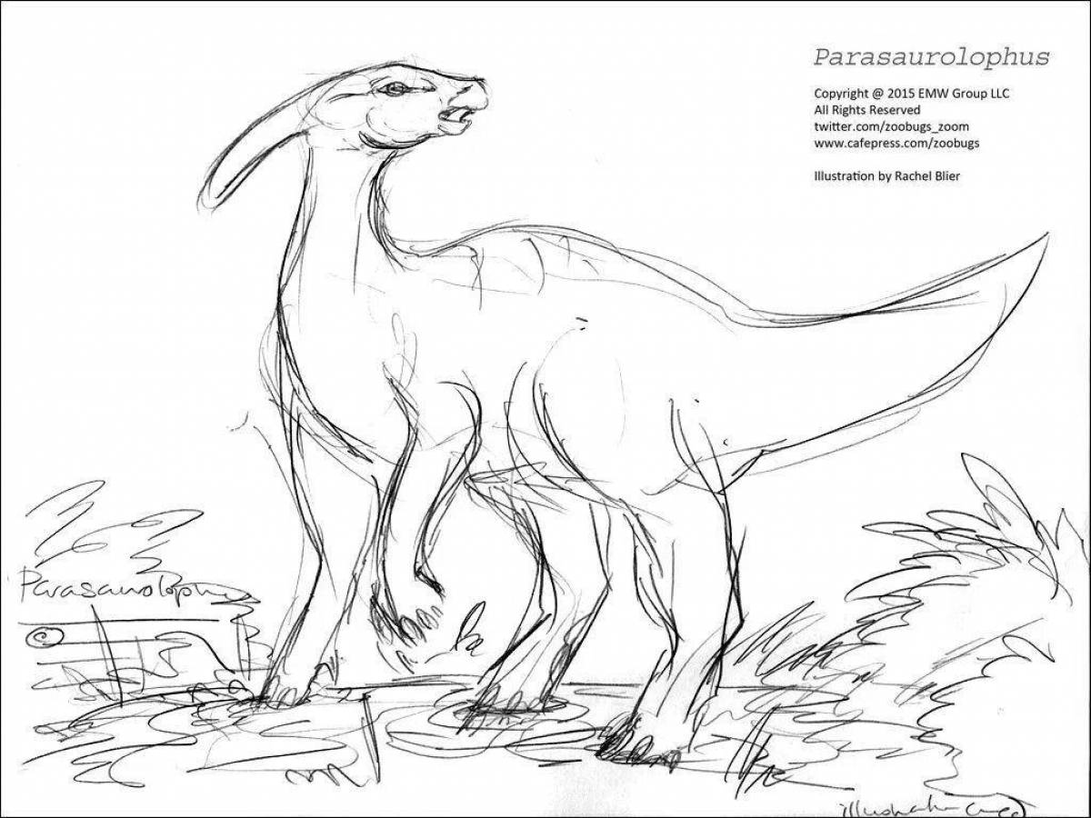Coloring page dazzling parasaurolophus