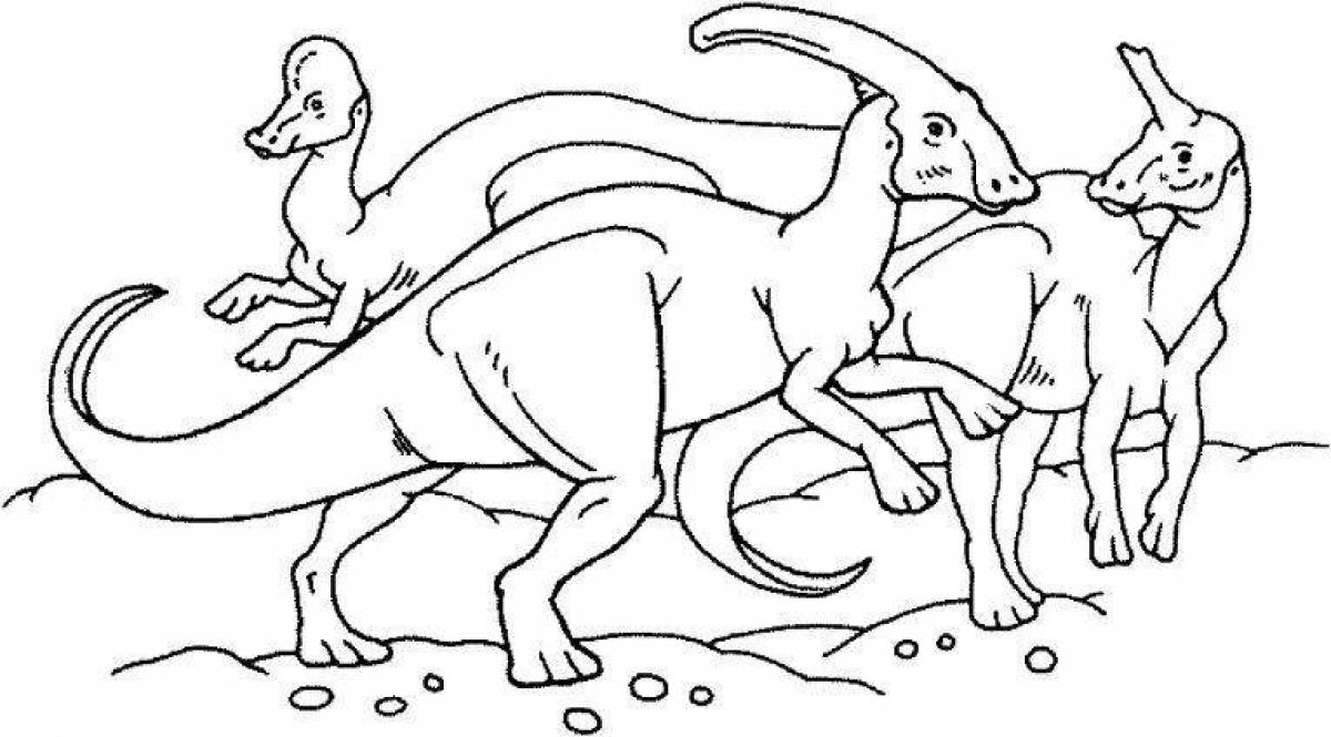 Glittering parasaurolophus coloring page