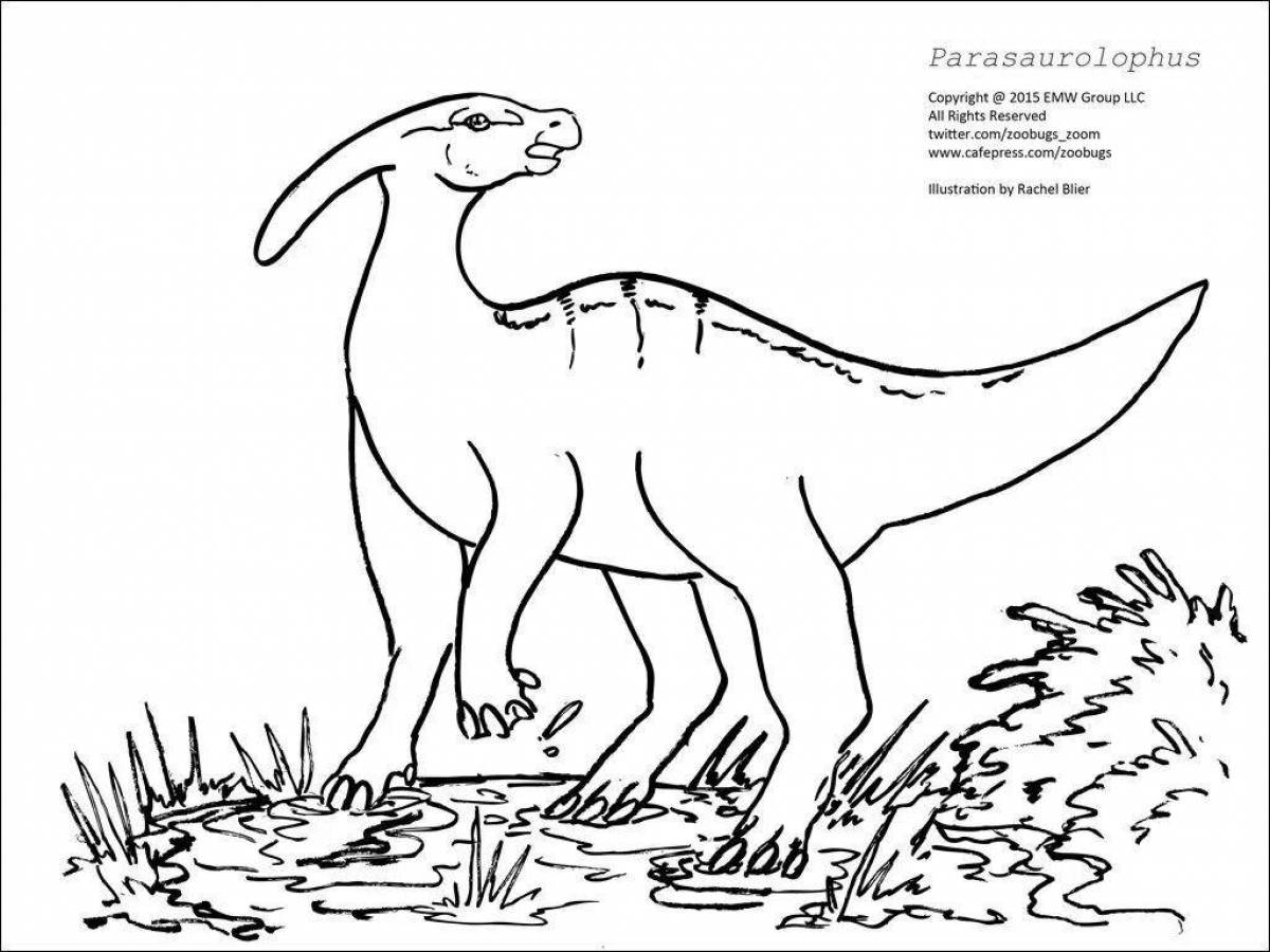 Coloring page graceful parasaurolophus