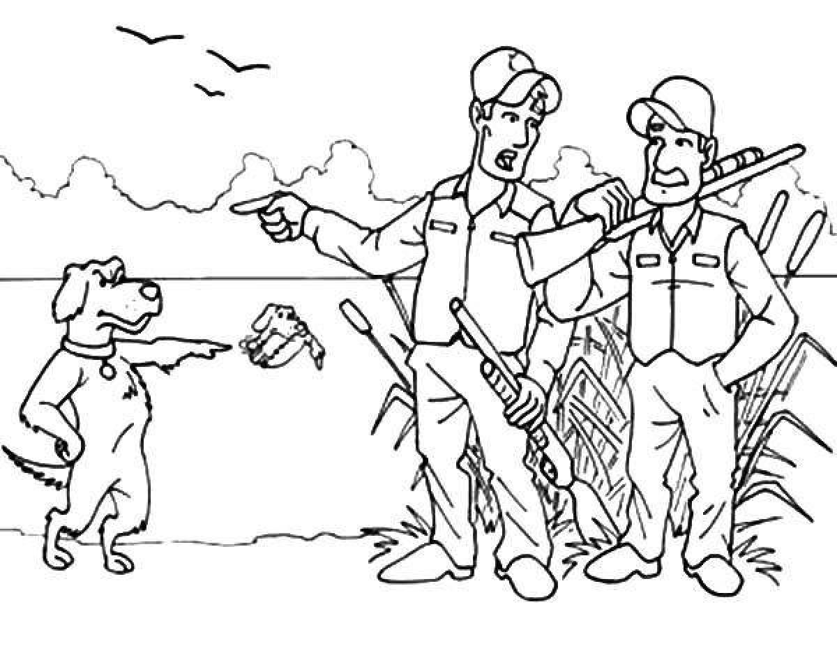 Living hunting coloring book