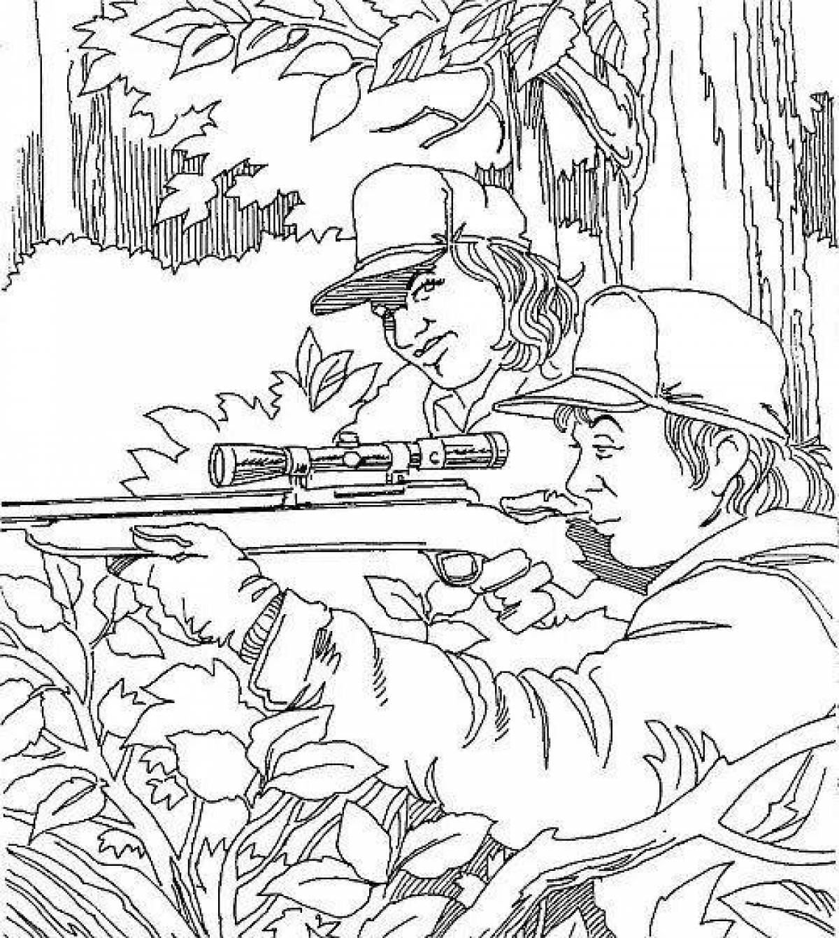 Creative hunting coloring book