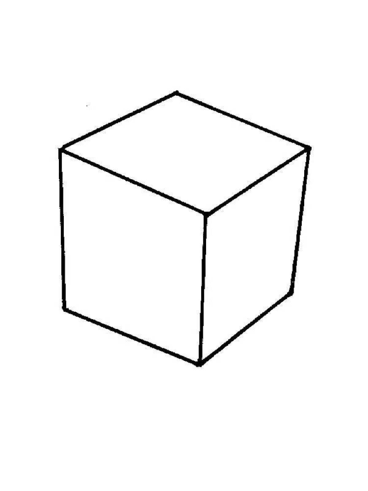 Bright cube coloring page