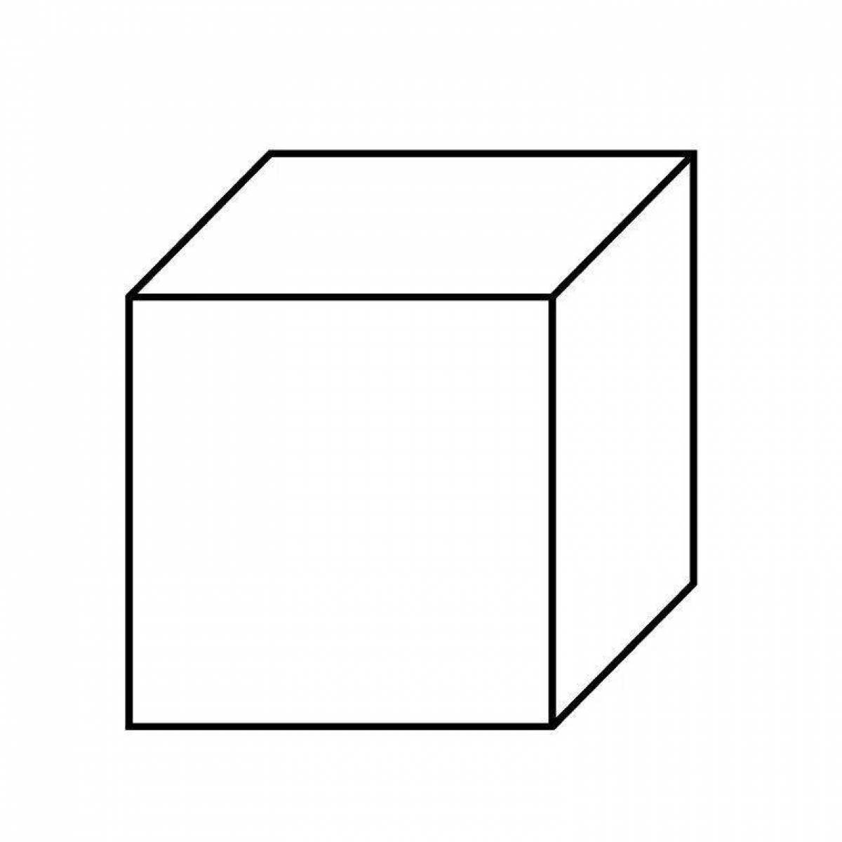 Exciting cube coloring page