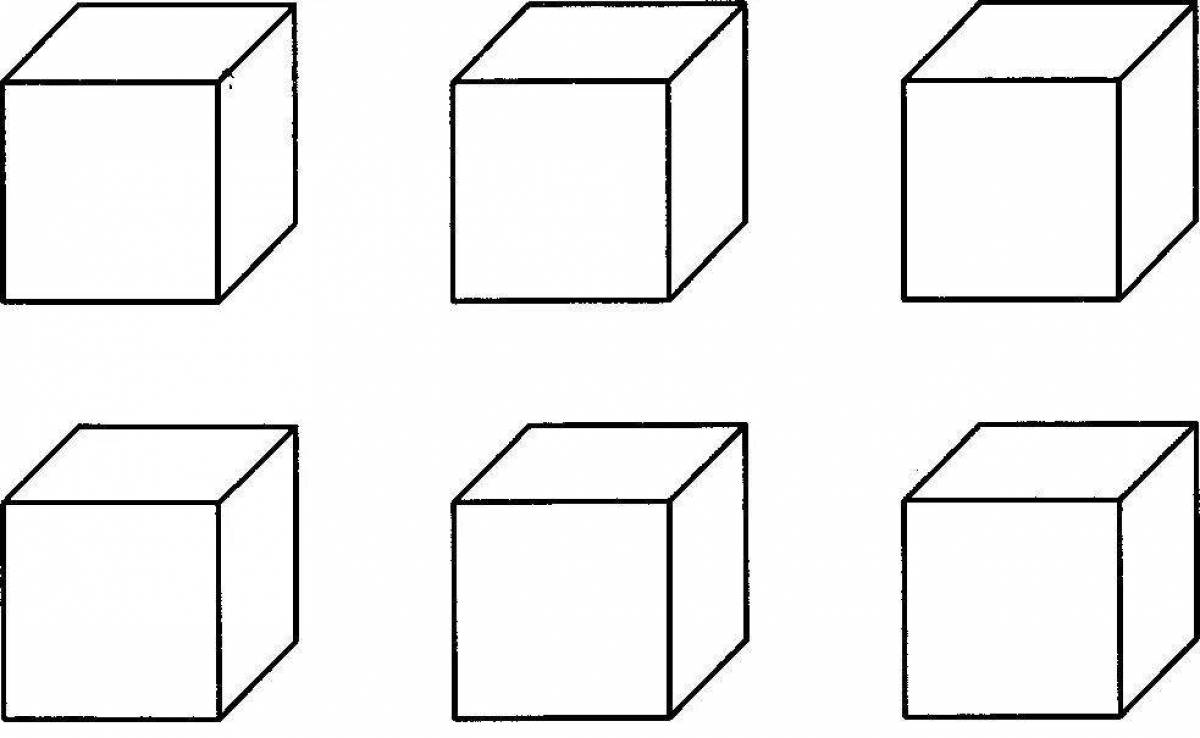 Sparkling cube coloring page