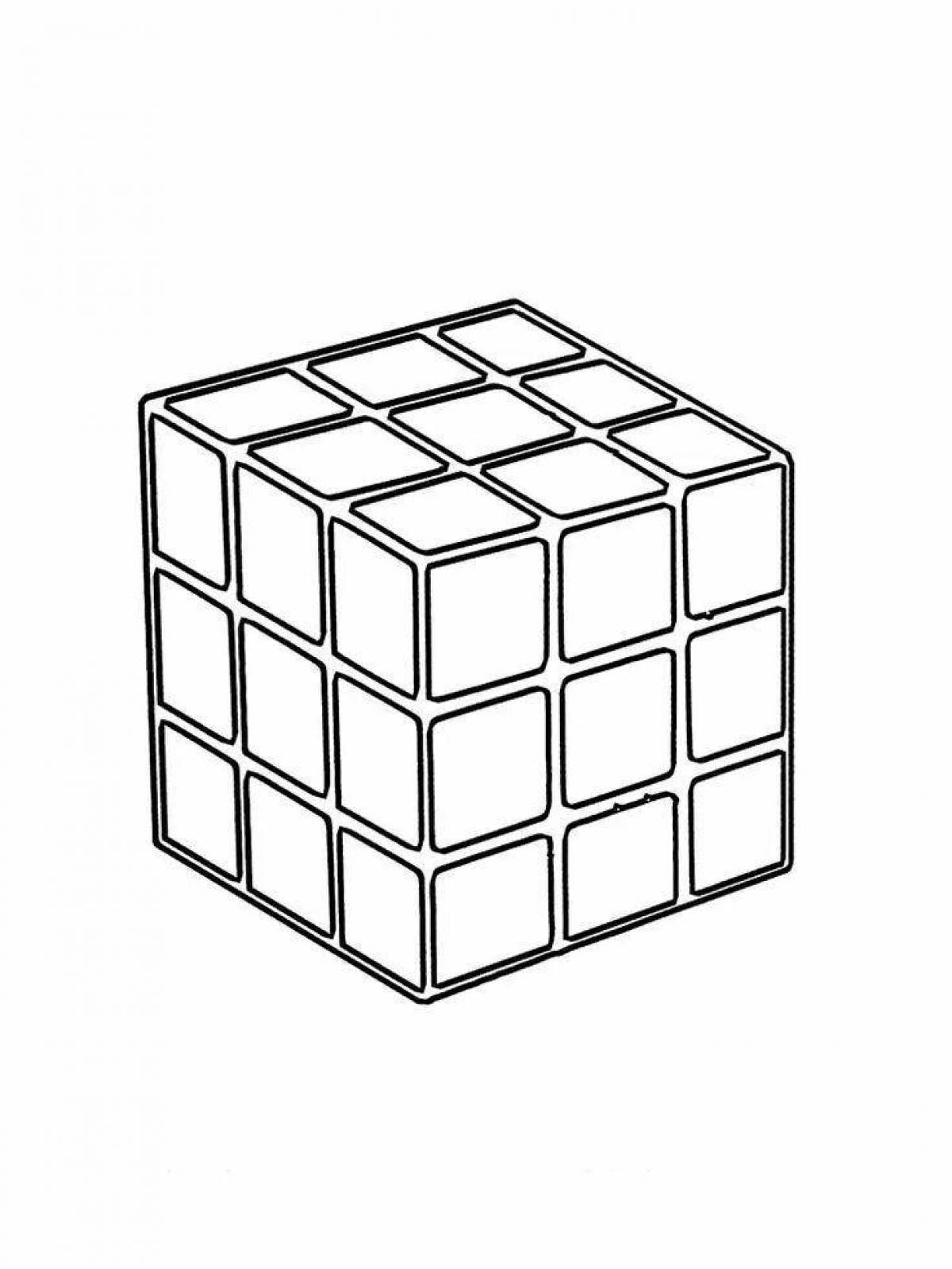 Intriguing cube coloring page