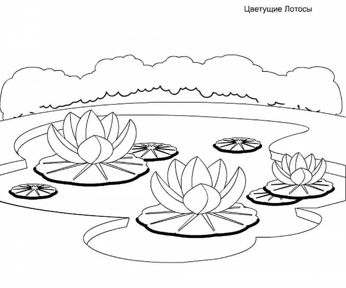 Exquisite lake coloring page