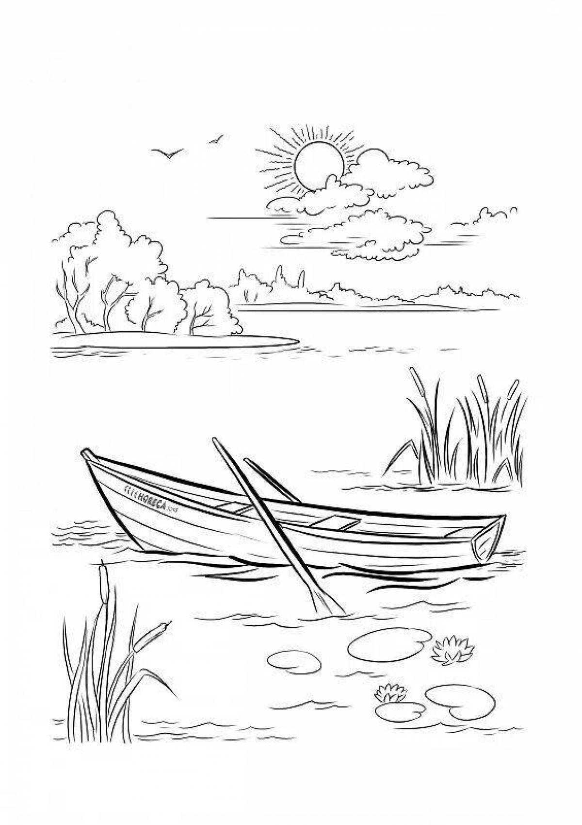 Harmonious lake coloring page