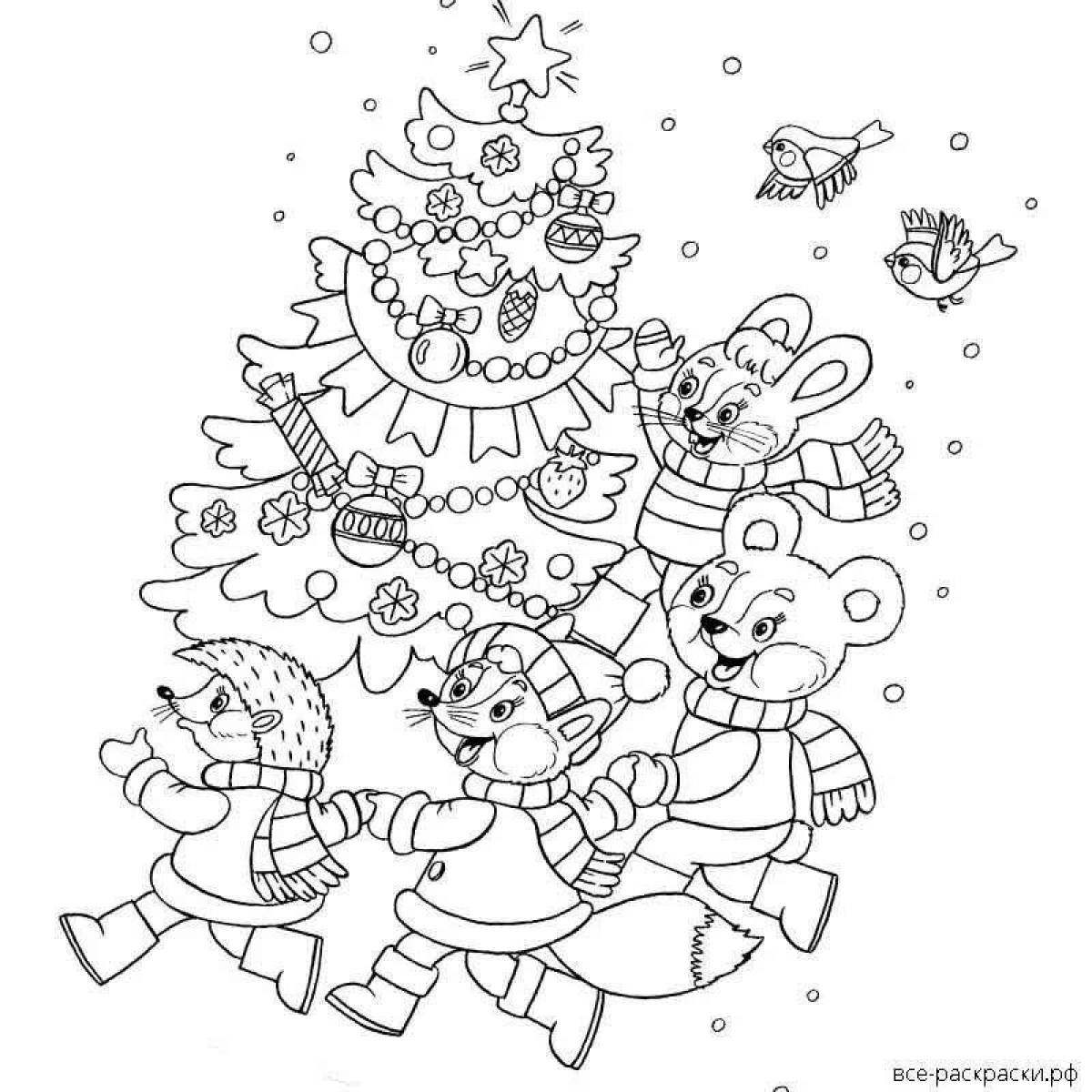 Coloring page charming round dance