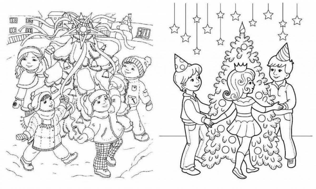 Coloring page glorious round dance