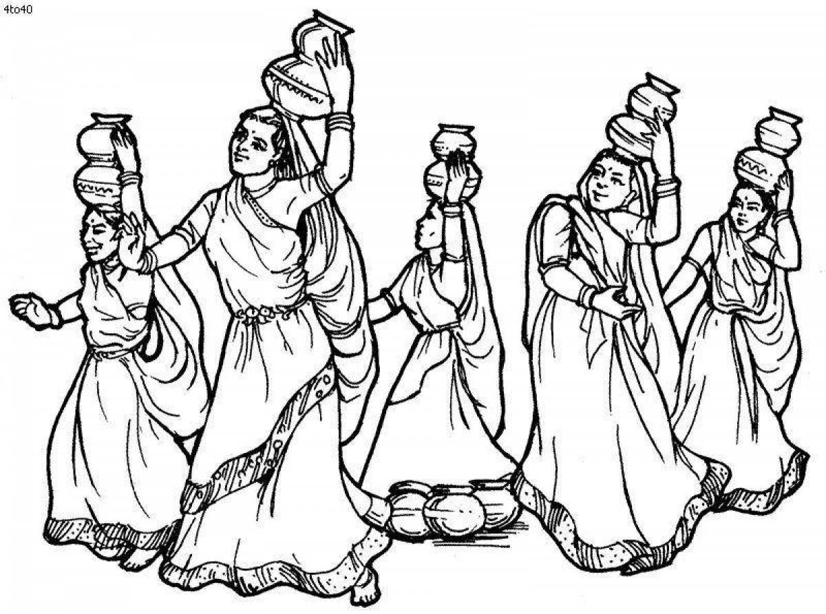 Round dance coloring page