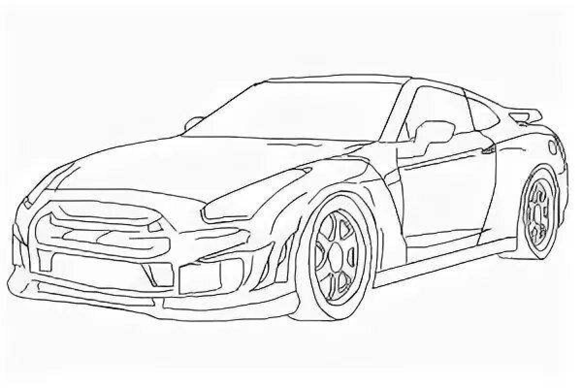 Нарисовать nissan gtr