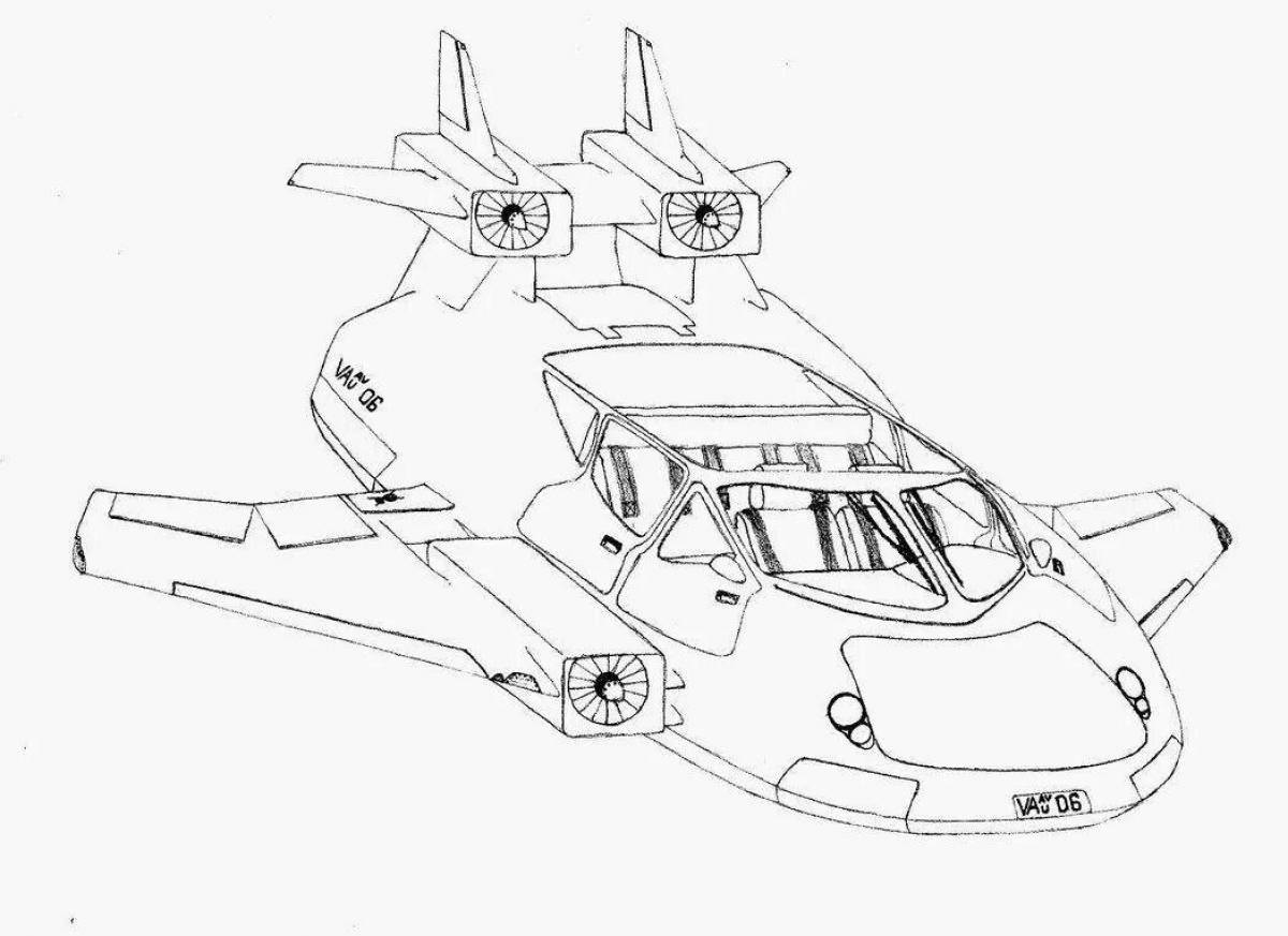 Летающая машина рисунок карандашом
