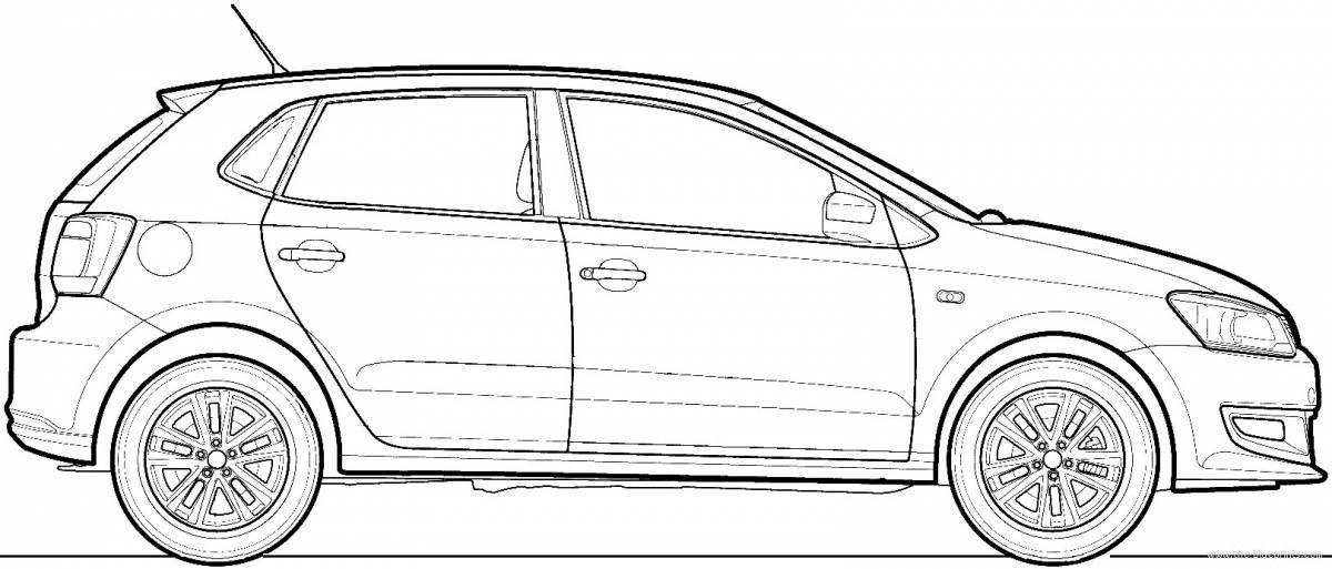 Рисунок машины фольксваген поло