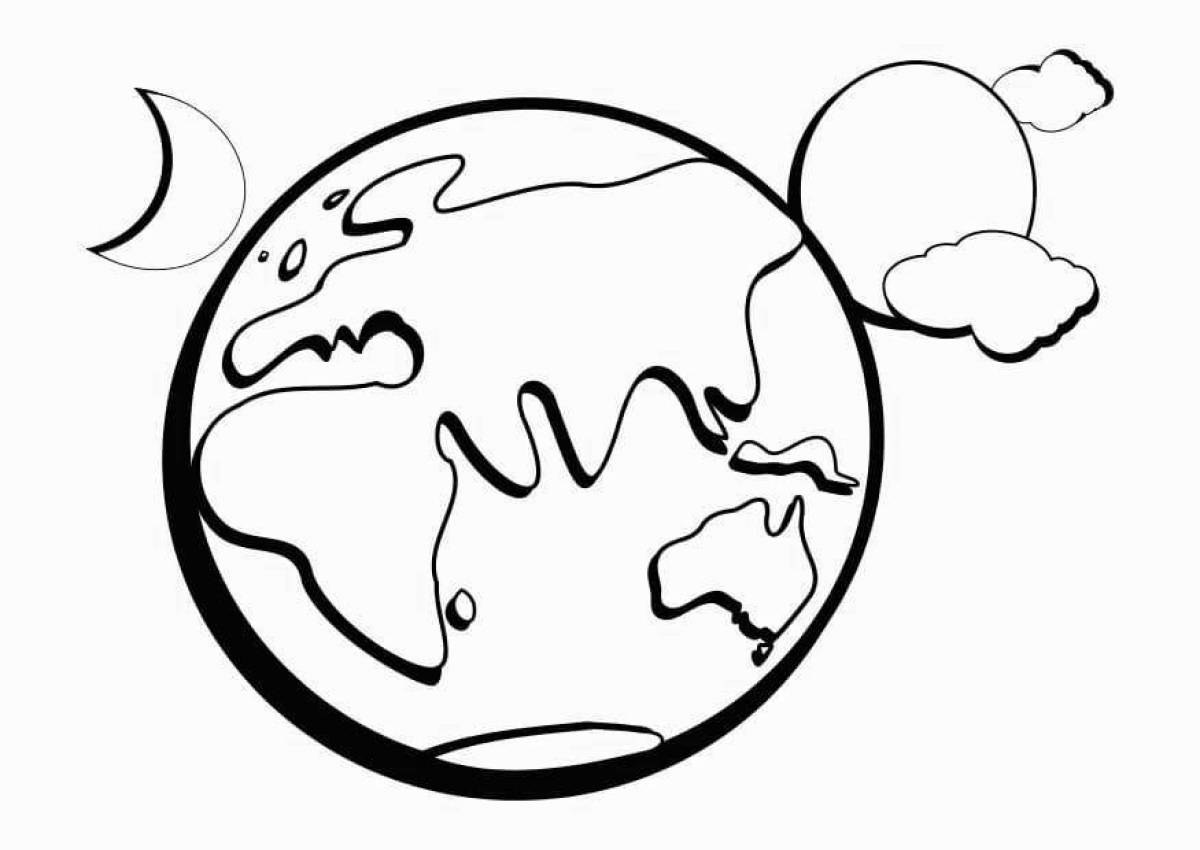Планета земля рисунок для детей карандашом