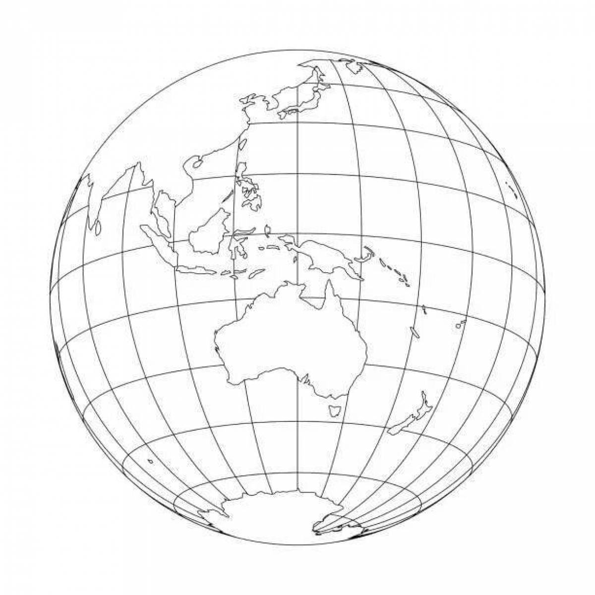 Земной шар контур Глобус