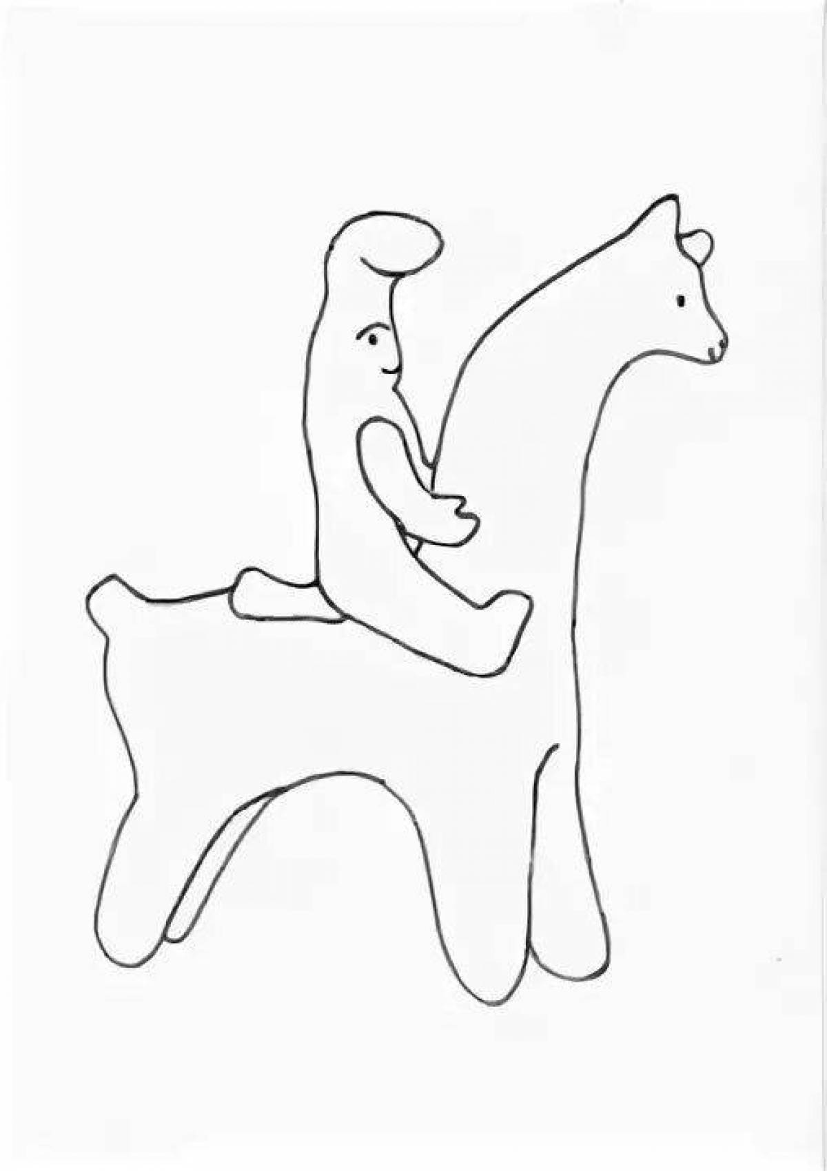 Филимоновская игрушка лошадь раскраска