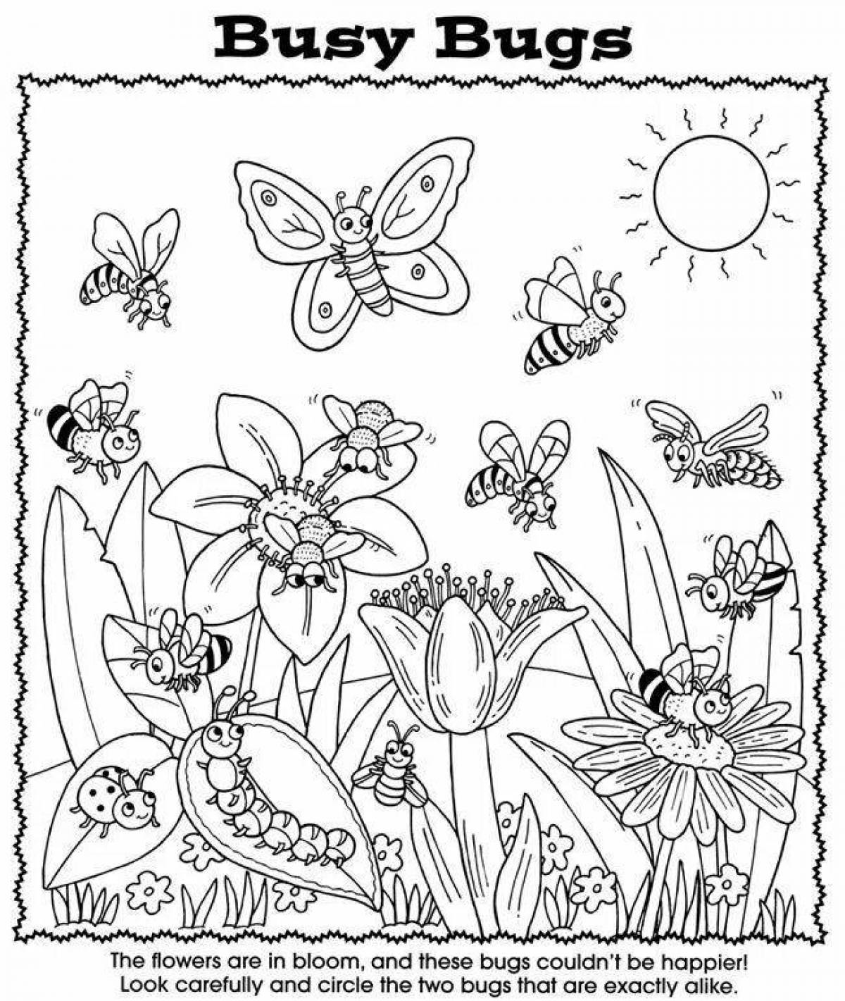 Раскраска для детей бабочки на лугу