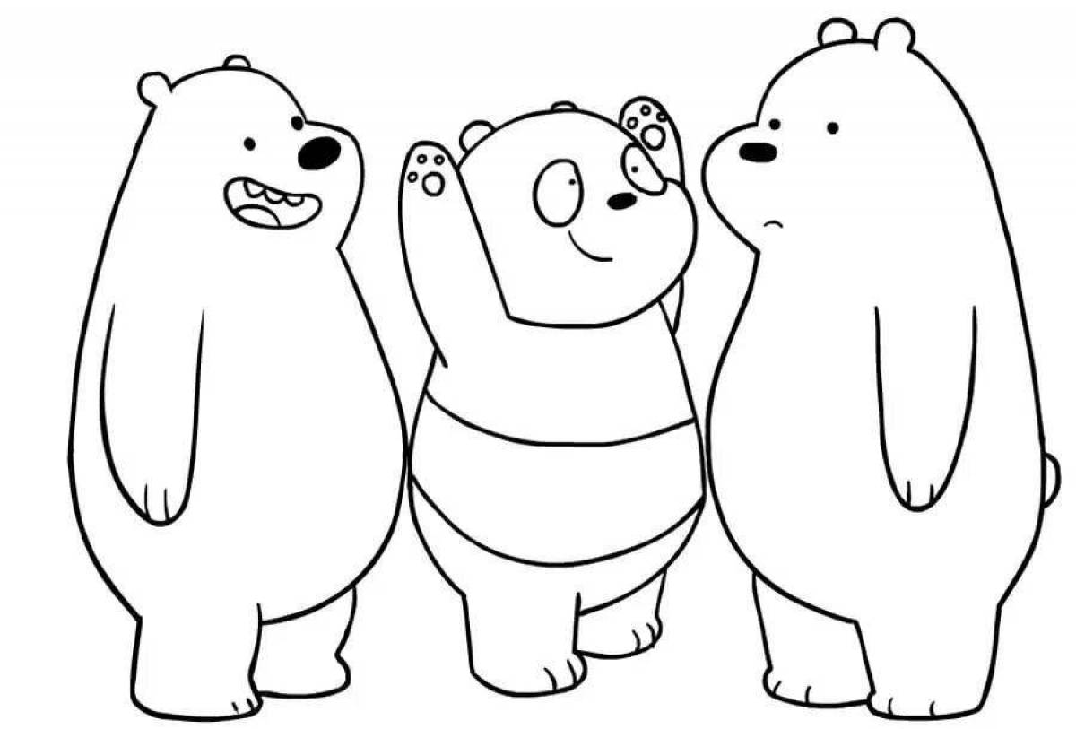 Белые раскраски распечатать. We bare Bears раскраска. Вся правда о медведях раскраска. Вся правда о медведях. Черно белый Медвежонок из мультика.