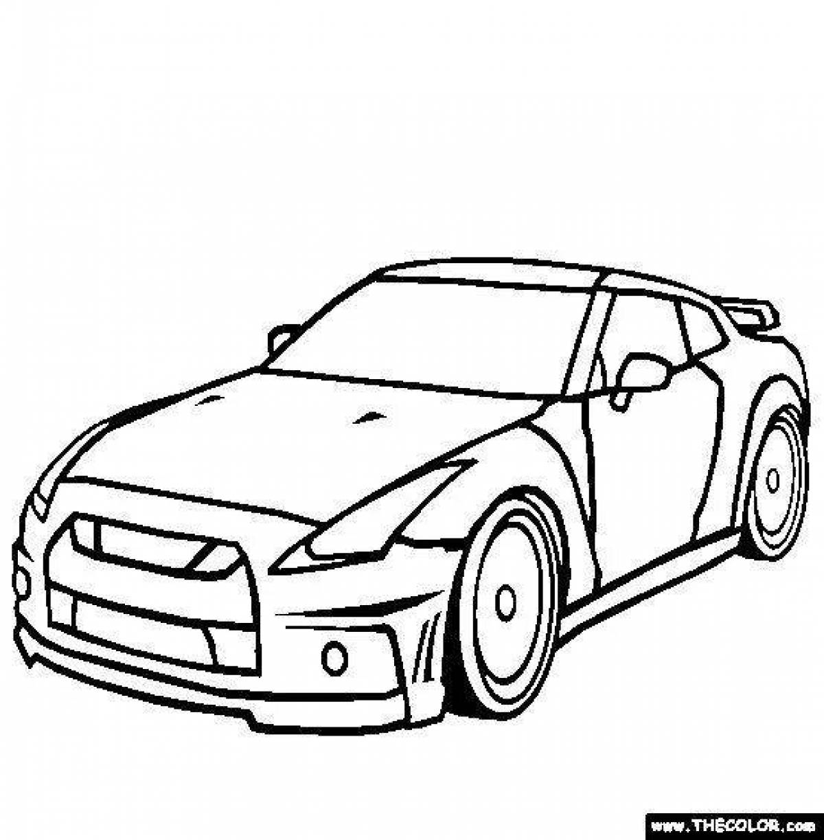 Dazzling gtr coloring page