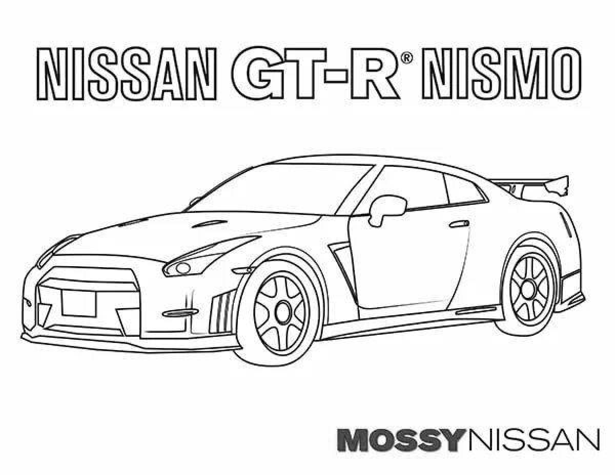 Colorful awesome gtr coloring