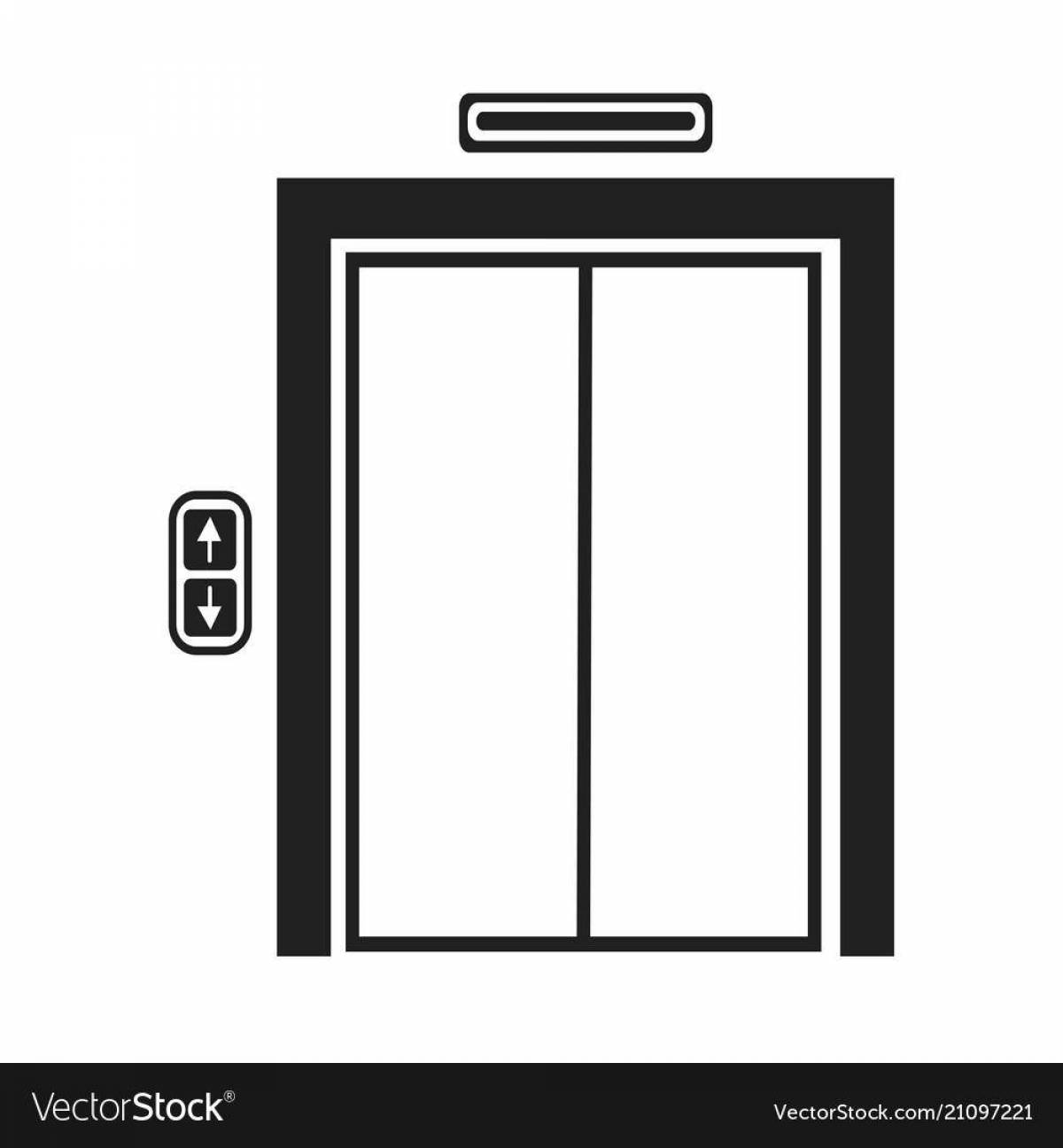 Animated elevator coloring page