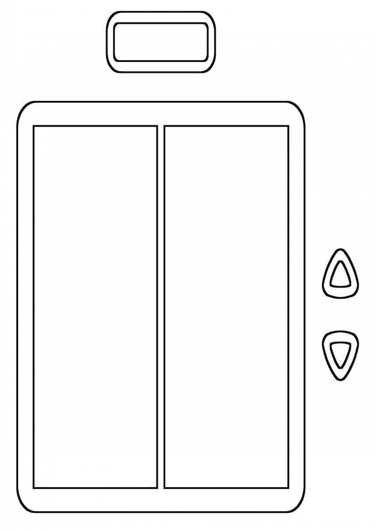 Adorable elevator coloring page