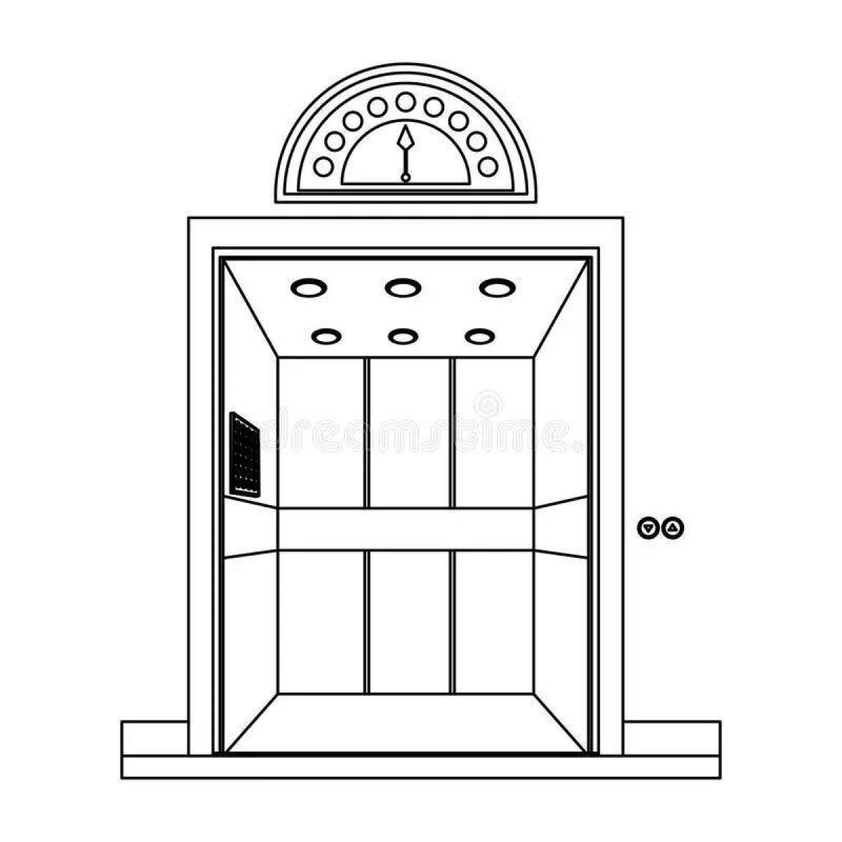 Magic elevator coloring page