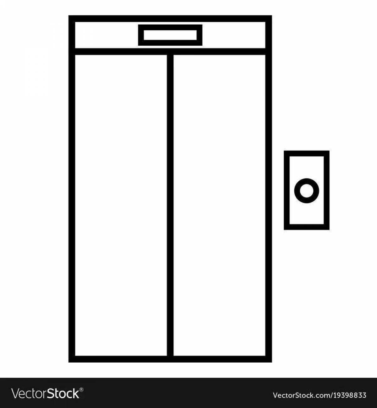 Large elevator coloring page