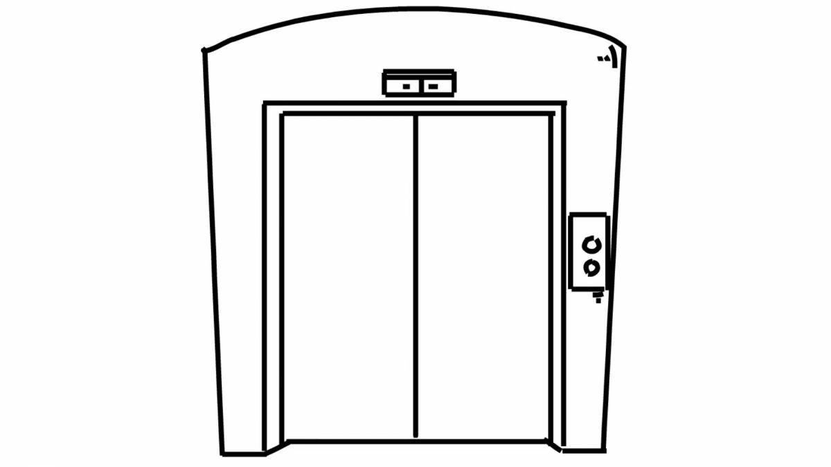 Coloring page nice elevator