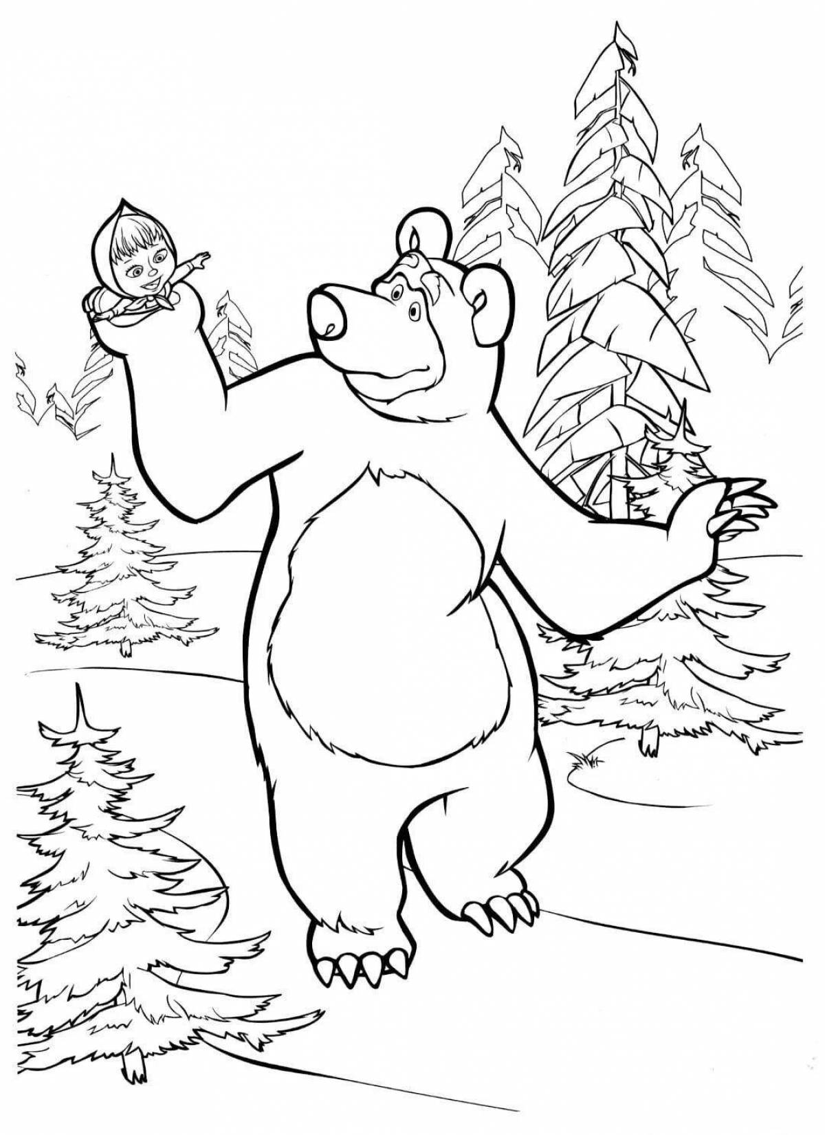 Coloring book joyful bear
