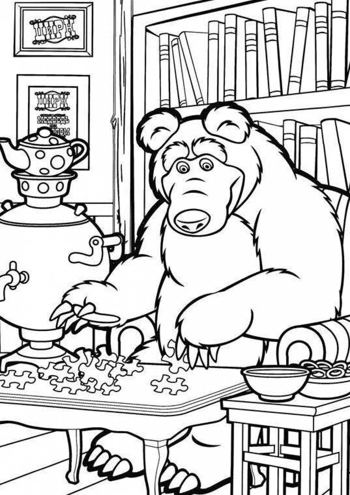 Coloring page Festive bear