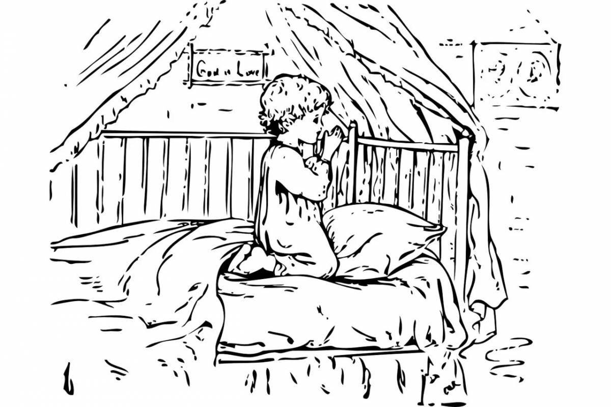 Calming morning coloring page