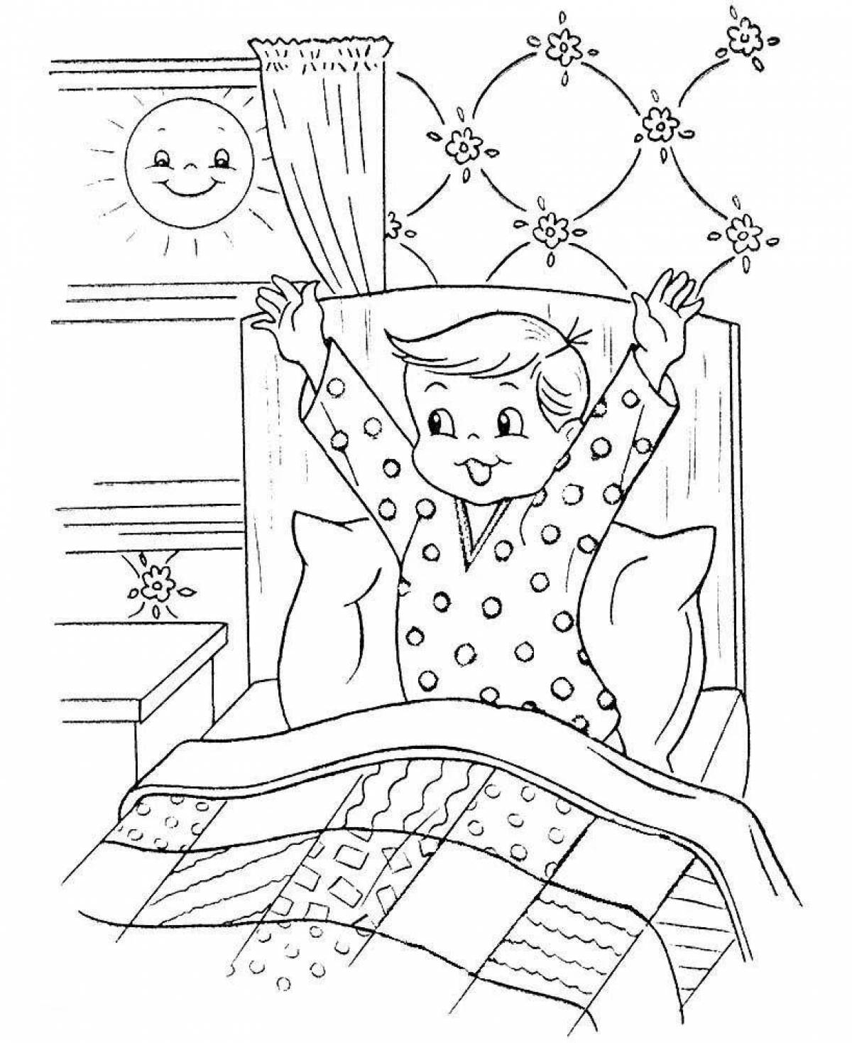Radiant morning coloring page