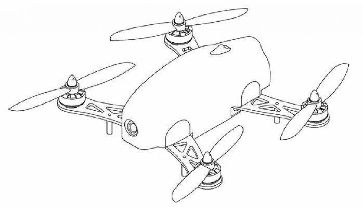 Coloring book funny quadcopter