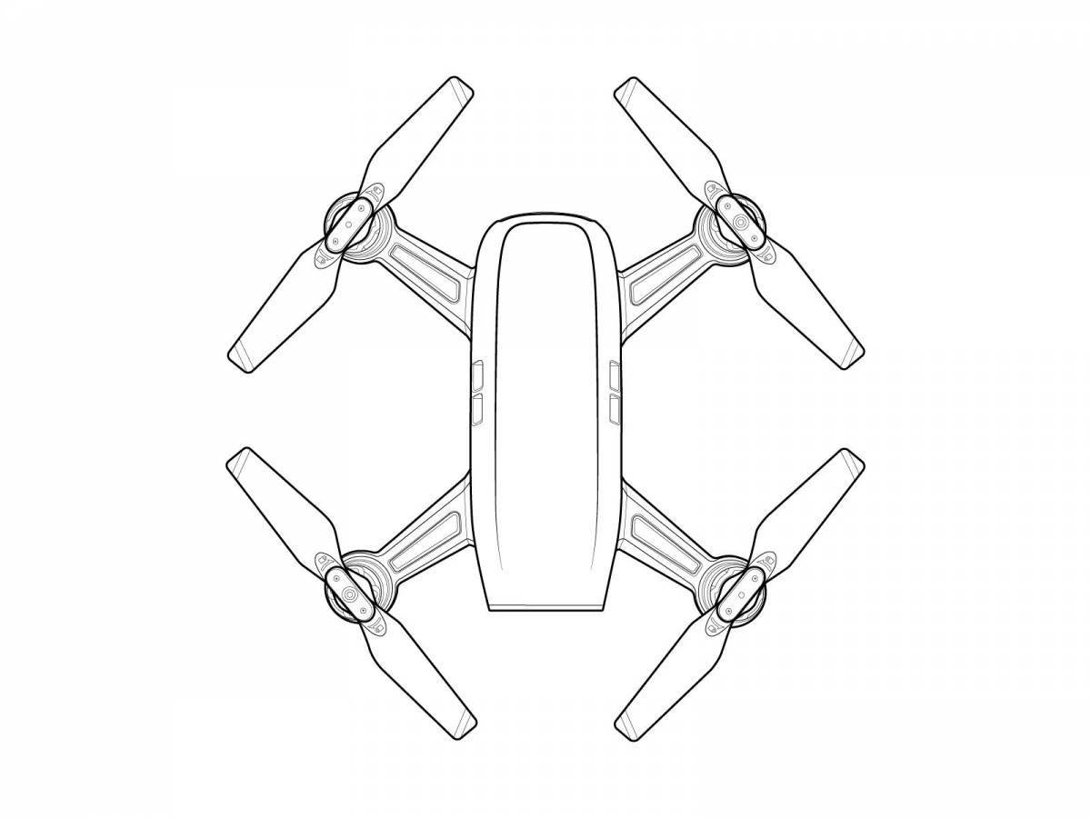 Playful quadcopter coloring page