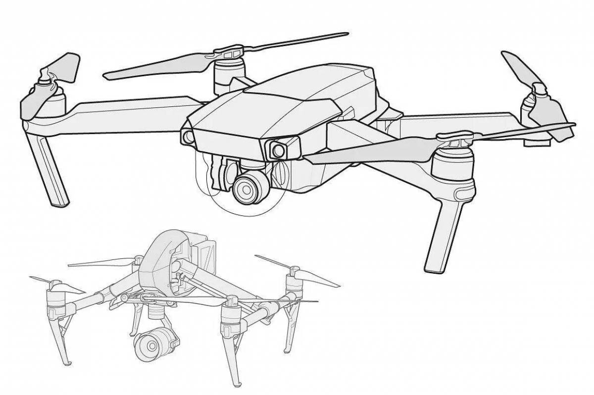 Dynamic quadcopter coloring page