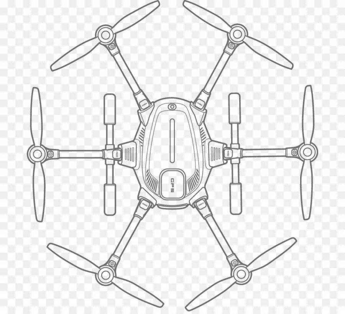 Animated quadcopter coloring page