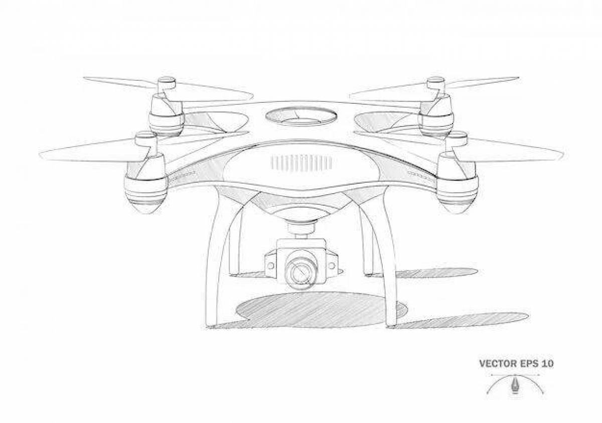 Charming quadcopter coloring book