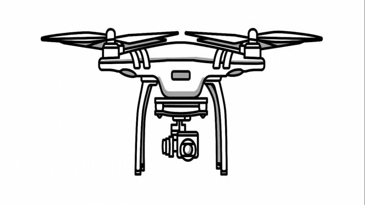 Adorable quadcopter coloring page