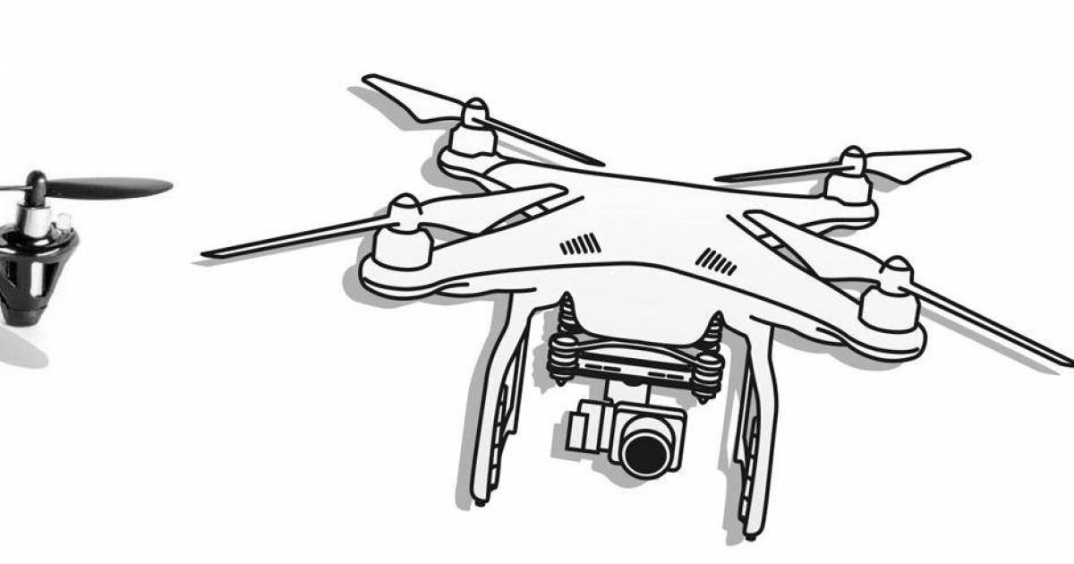 Cute quadcopter coloring page