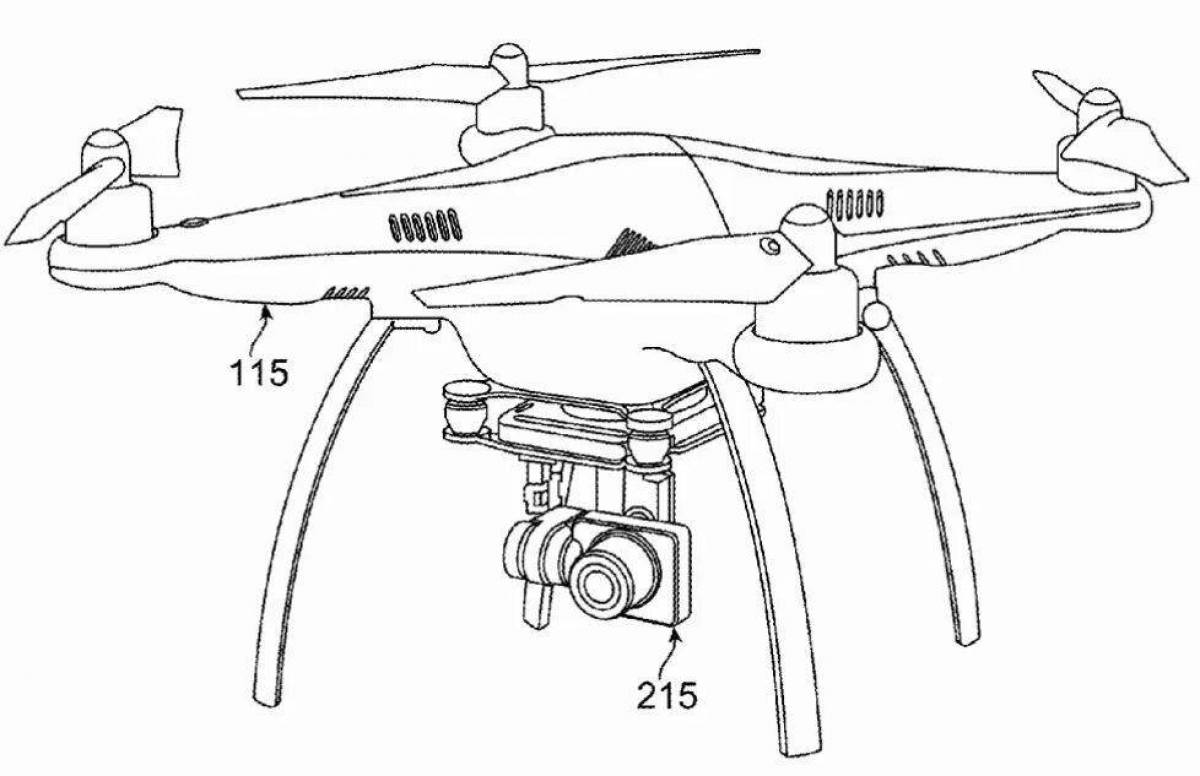 Amazing quadcopter coloring page