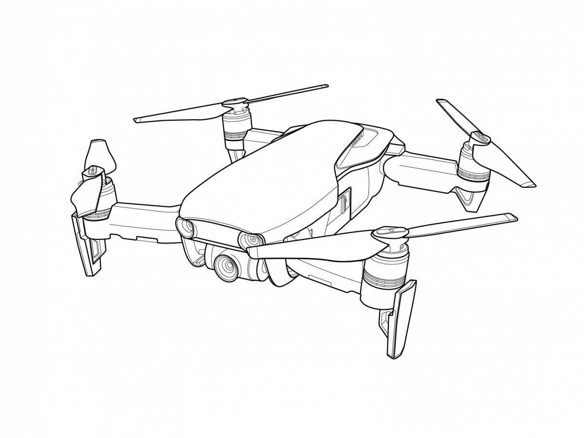 Exciting quadrocopter coloring pages