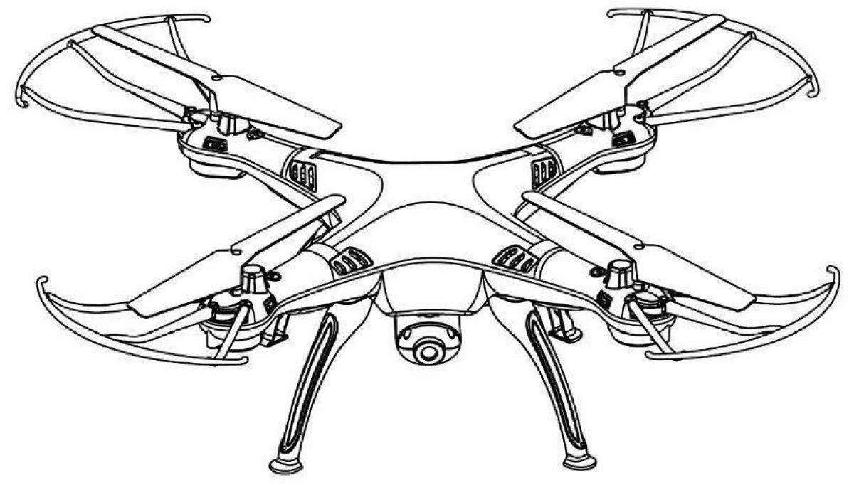 Large quadcopter coloring page