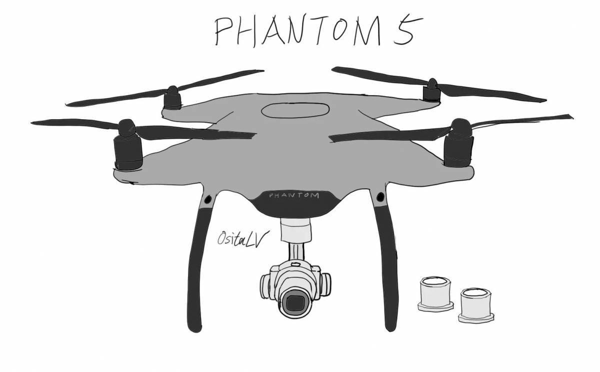 Exquisite quadcopter coloring page