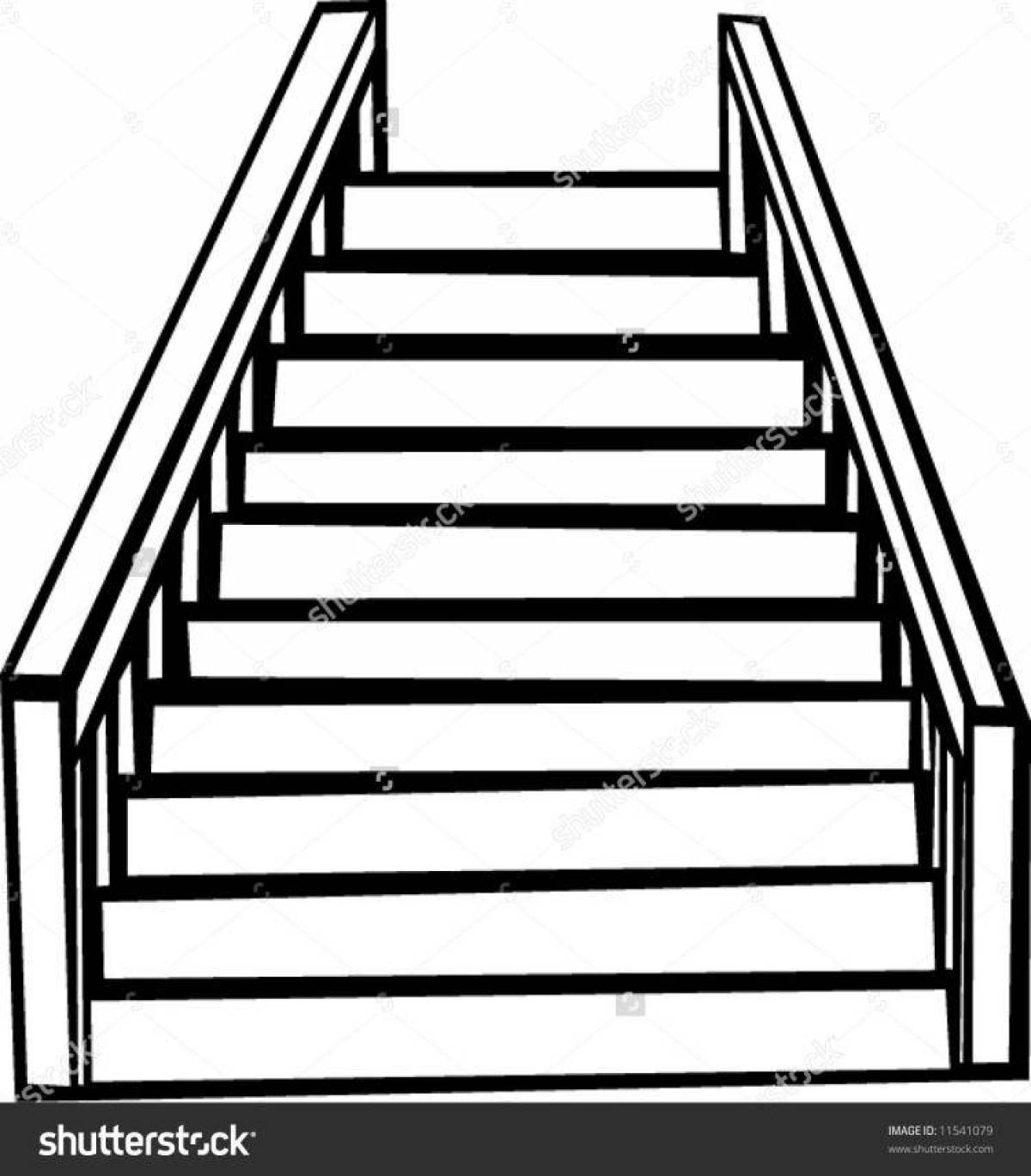 Playful stairs coloring page