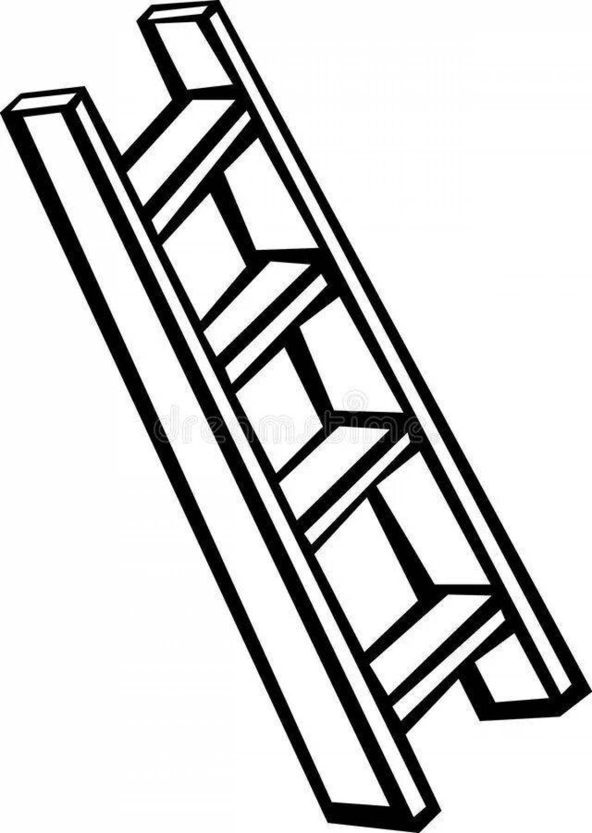 Exquisite staircase coloring page