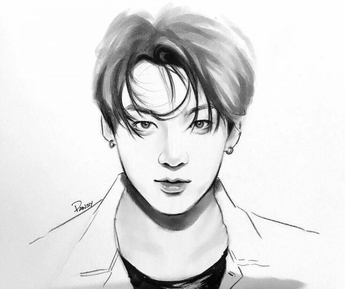 Sparkly jungkook coloring page