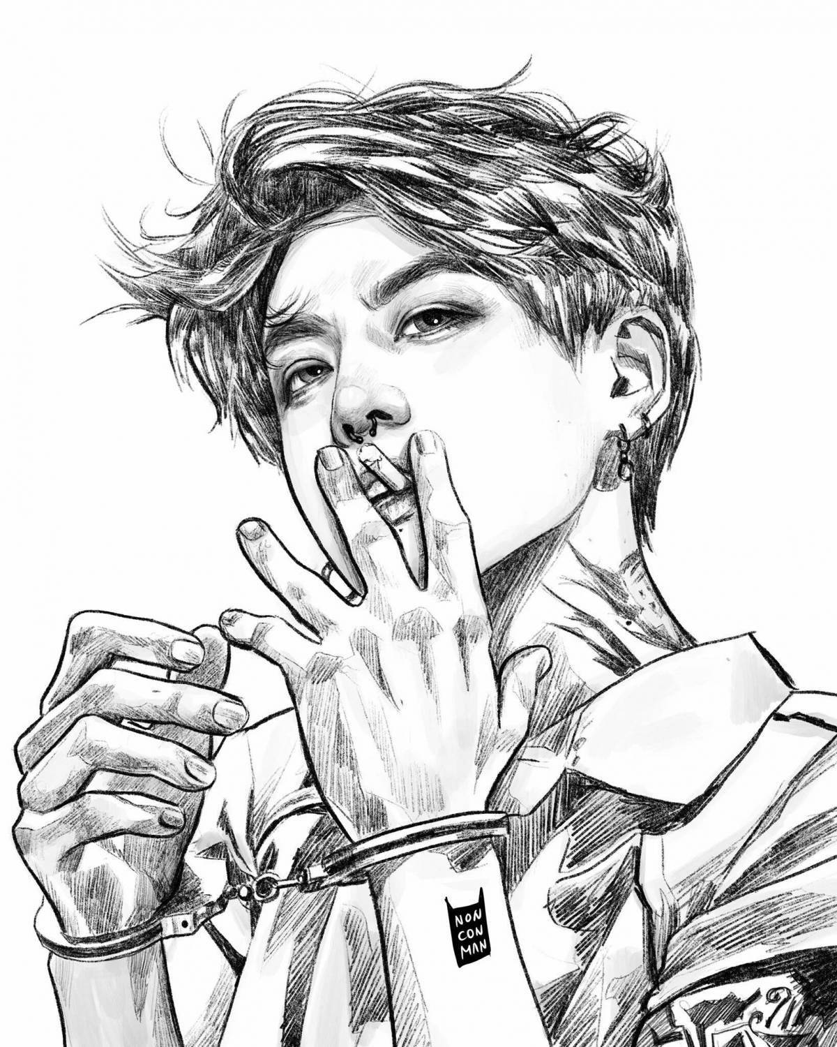 Coloring page adorable jungkook