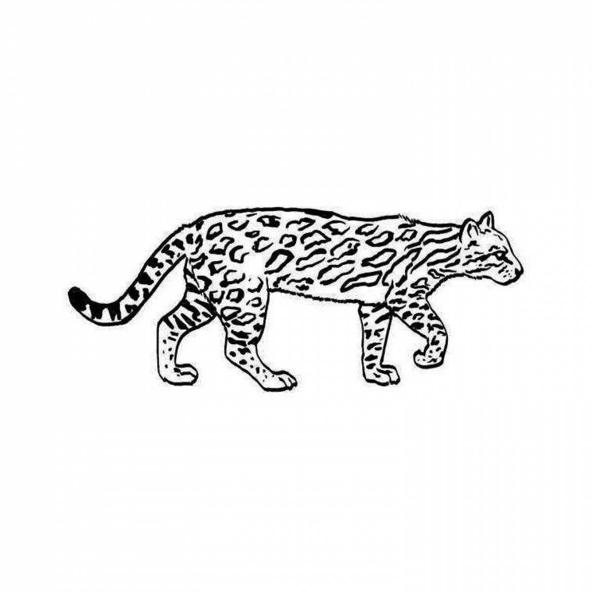 Coloring page graceful ocelot