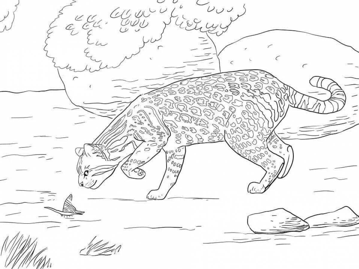 Charming ocelot coloring page